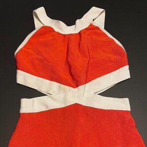 Women's Orange and White Guess Dress Size: S